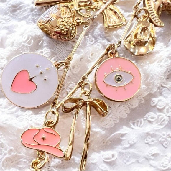 Gold and Pink toned Cowboy Charm necklace - Picture 13 of 17